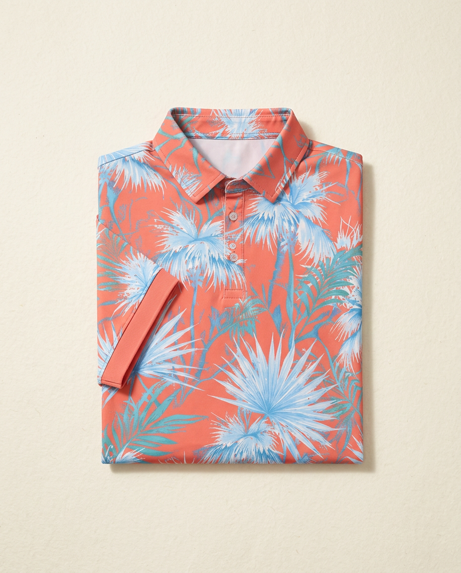 Palm Burst Polo — Coral by PARLY