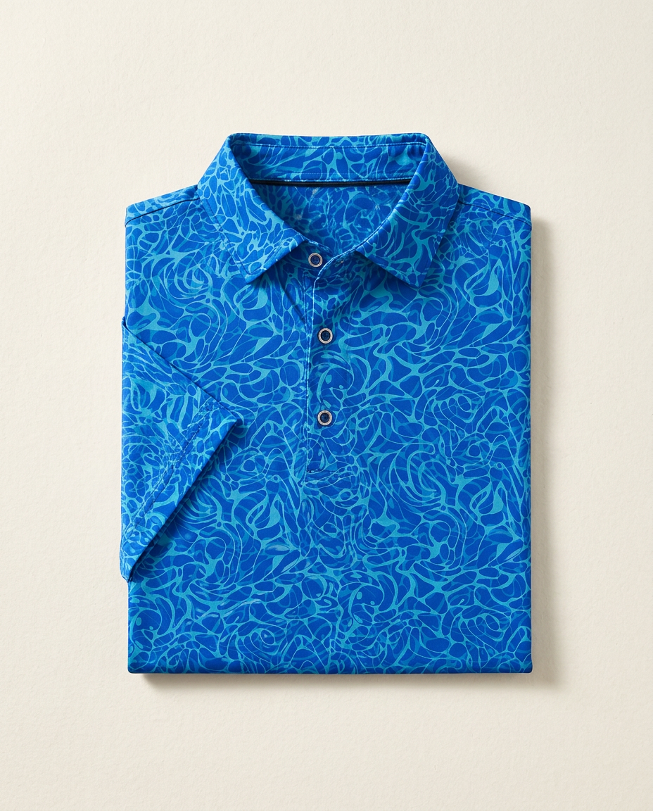 Tonal Doodle Polo — Blue by PARLY