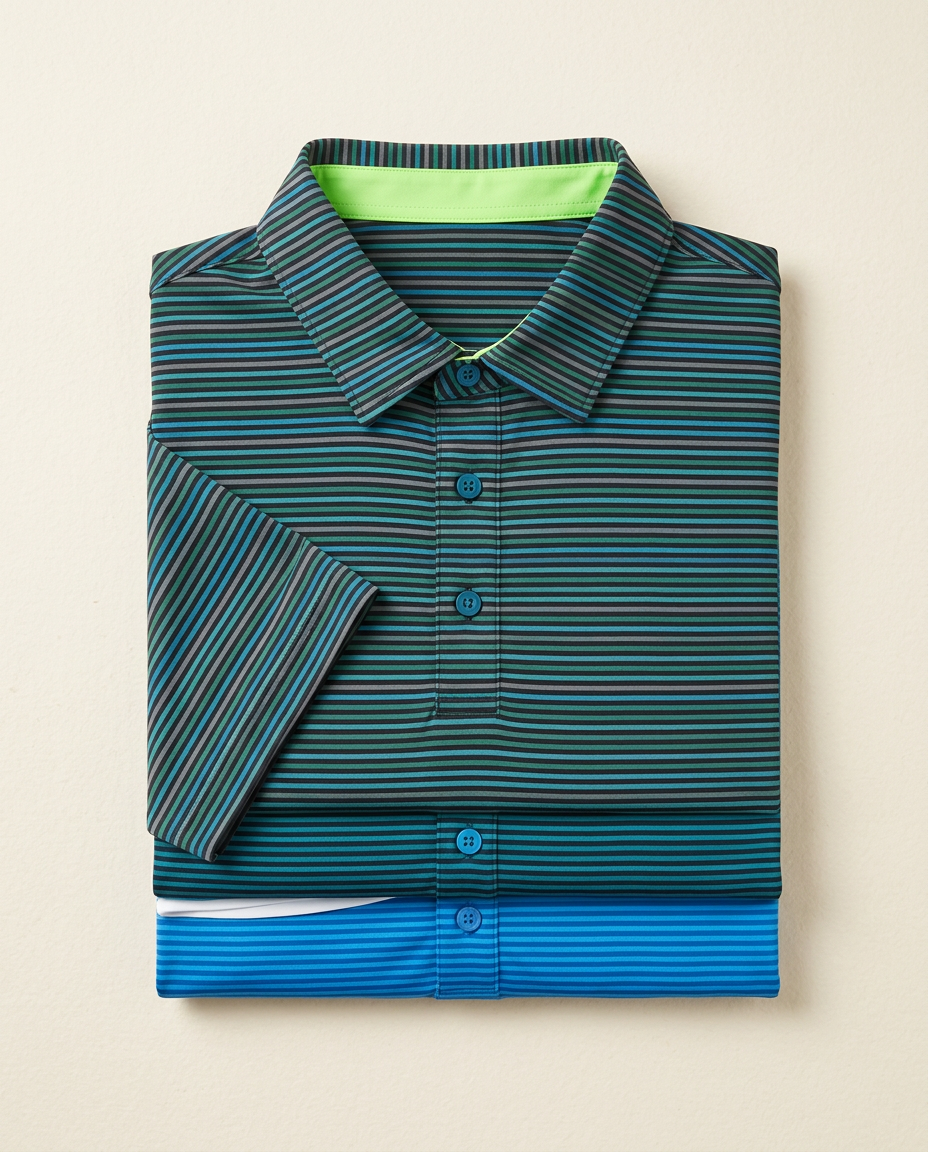 Performance Stripe Polo by PARLY