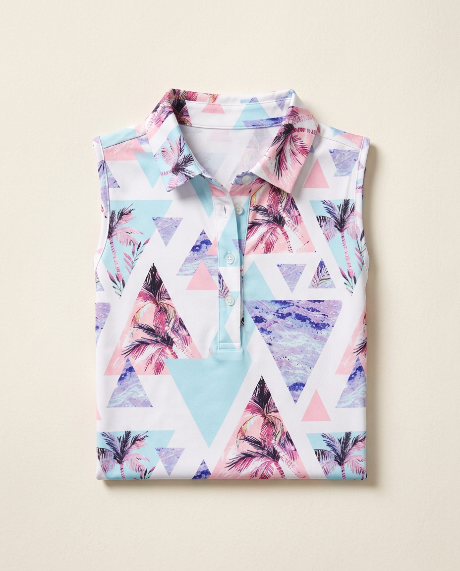Watercolour Sleeveless Polo by PARLY