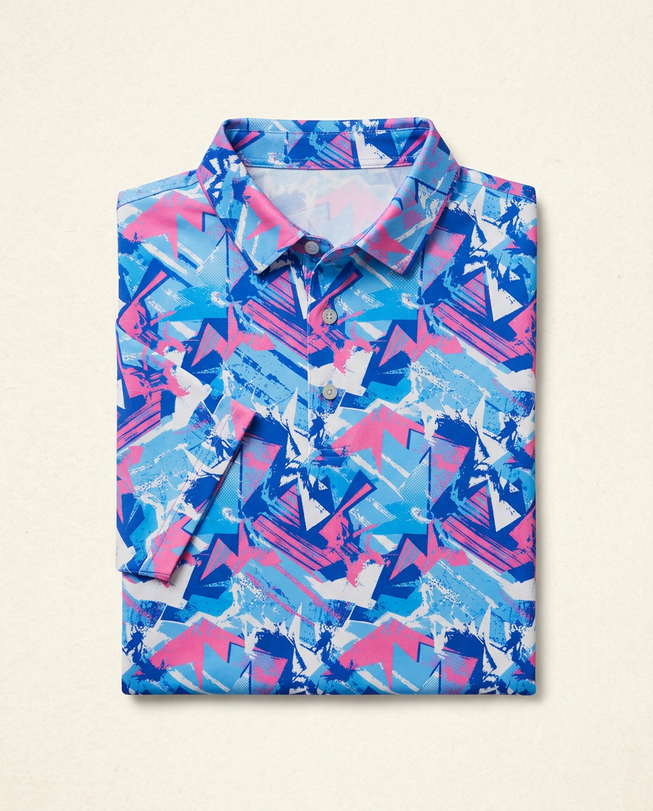 Brushstroke Polo — Pink / Blue by PARLY