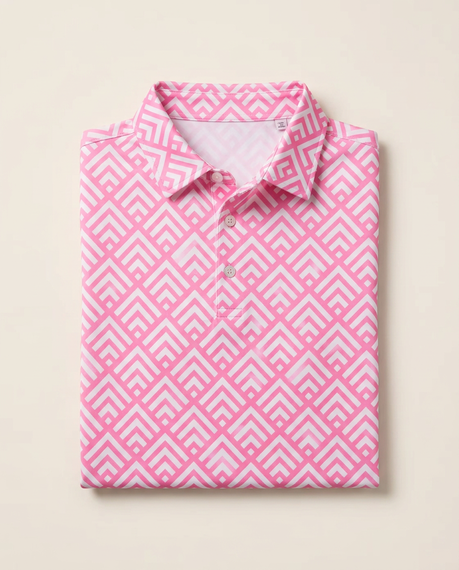 Geo Grid Polo — Pink by PARLY