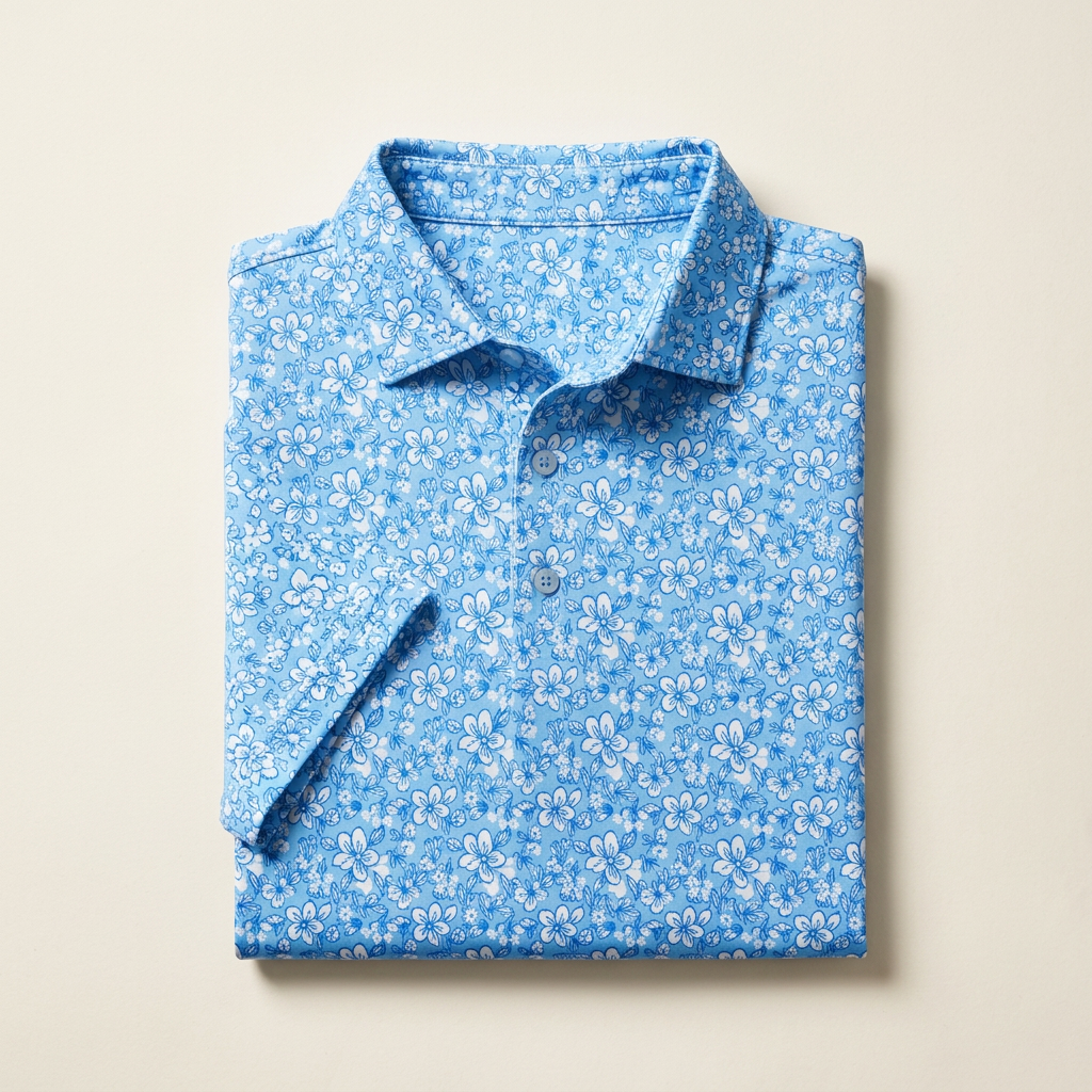 Ditsy Floral Polo — Blue by PARLY