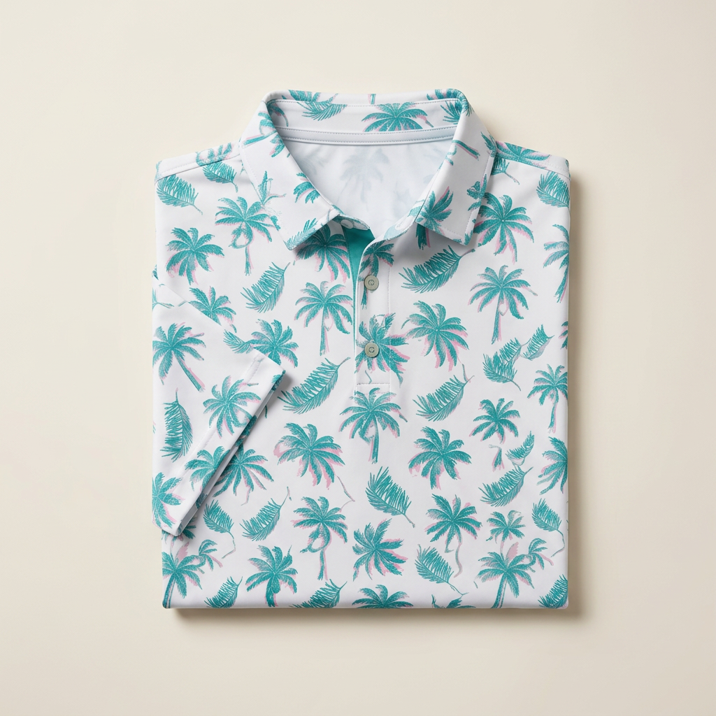 Palm Polo — White / Teal by PARLY